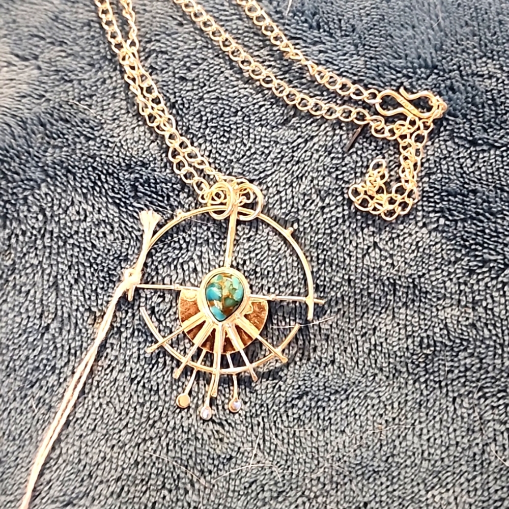 Sterling silver necklace with copper turquoise